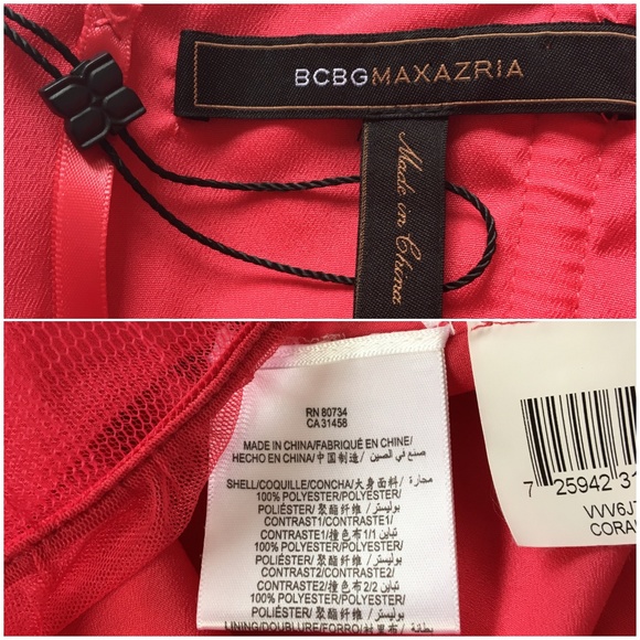 NWOT BCBG Maxazria Coral Strapless Dress  Size 6 - Picture 8 of 10